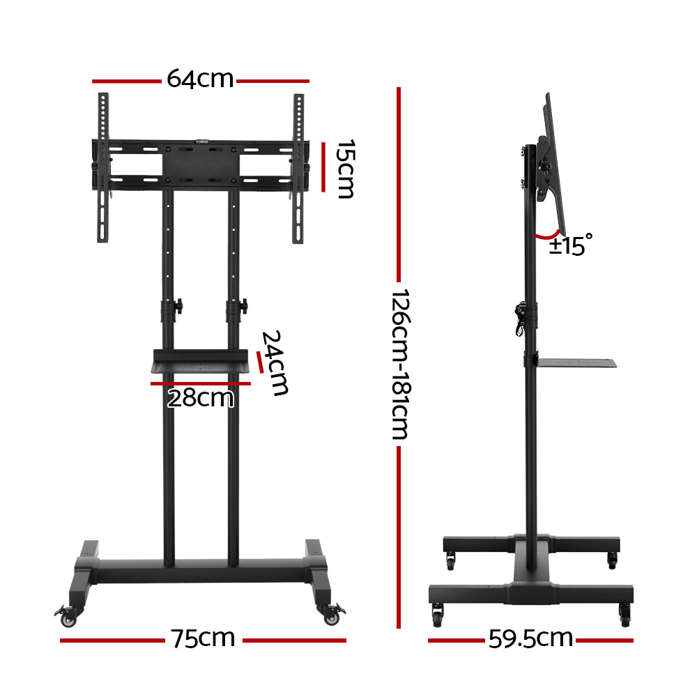 Marlook Mobile TV Stand for 23"-65" TVs Mount Bracket Portable Solid Trolley Cart