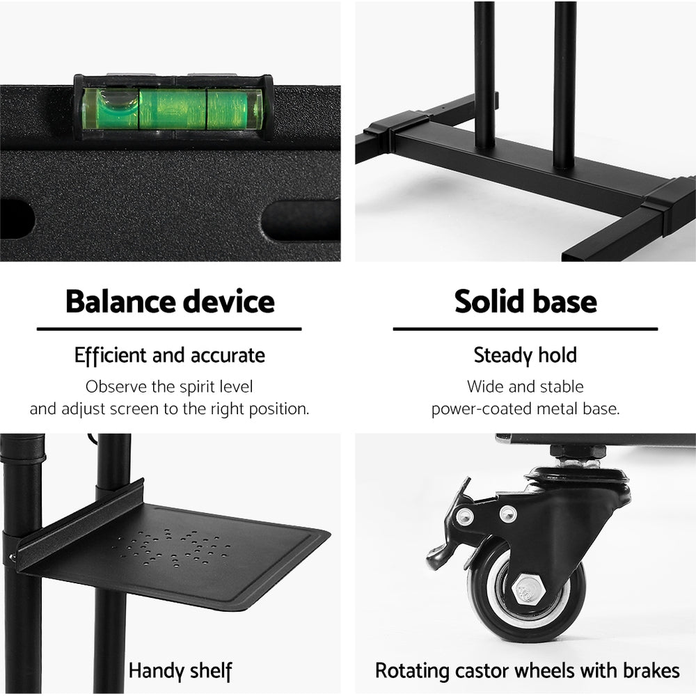Marlook Mobile TV Stand for 23"-65" TVs Mount Bracket Portable Solid Trolley Cart