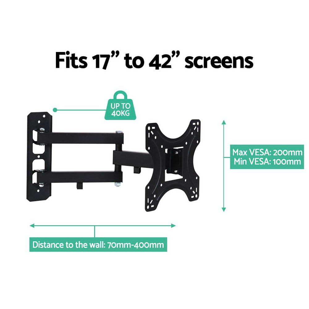 Marlook TV Wall Mount Bracket for 17"-42" LED LCD TVs Full Motion Strong Arms