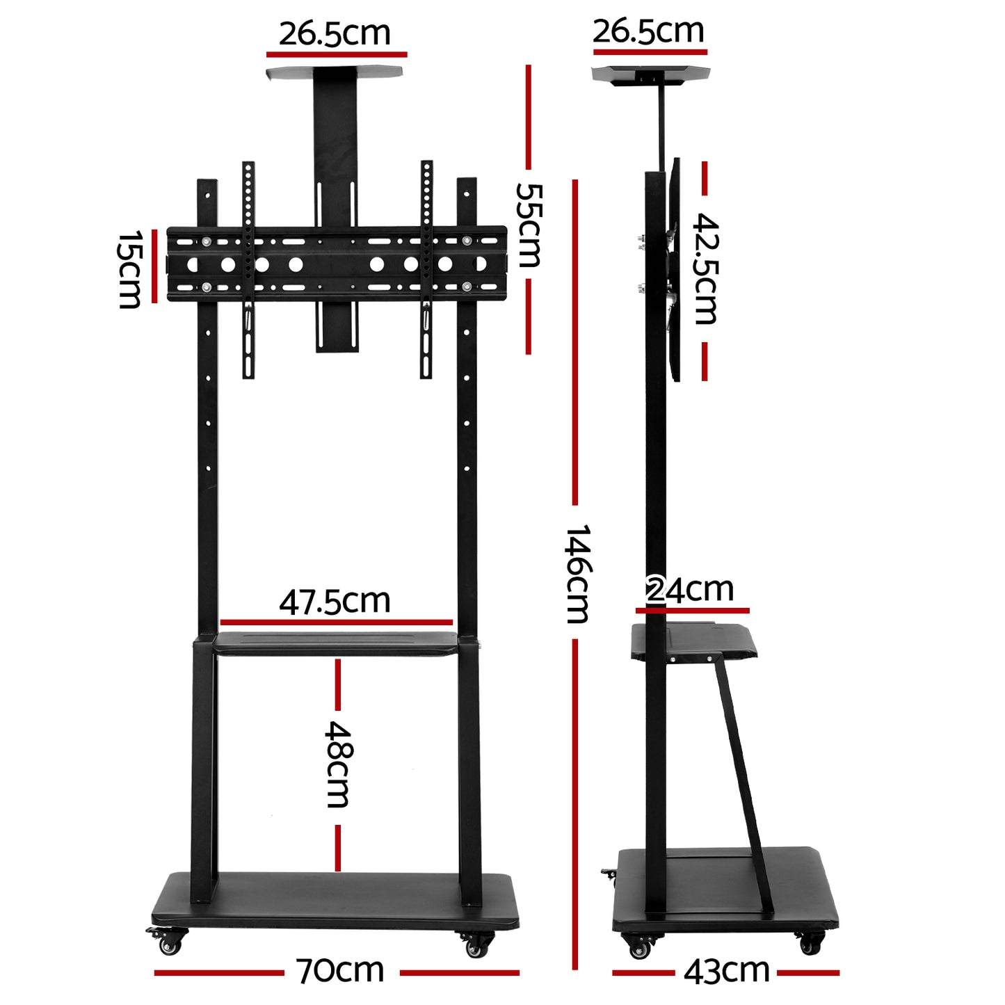 Marlook Mobile TV Stand for 32"-75" TVs
