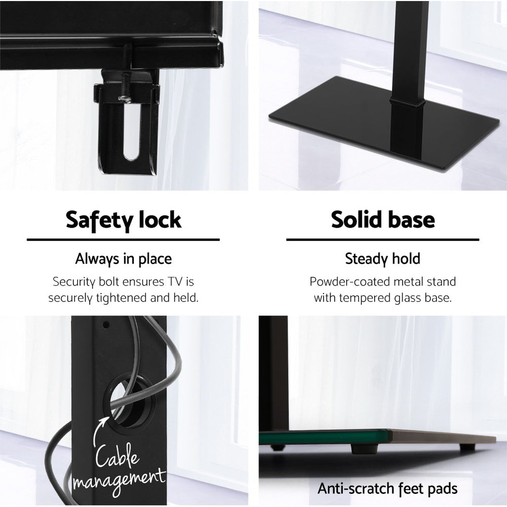 Marlook TV Stand Mount Bracket for 32"-70" LED LCD Glass Storage Floor Shelf