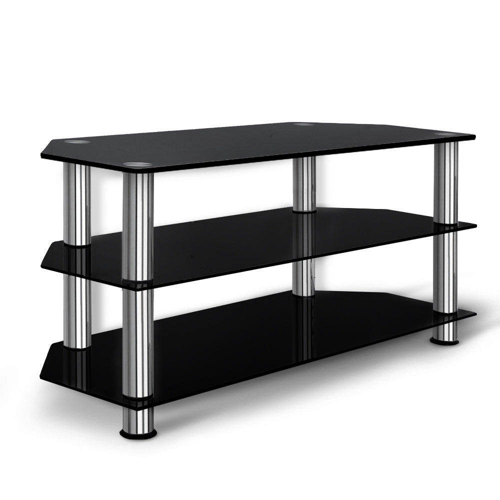 Marlook TV Stand 3 Tiers Storage Shelf Rack Tempered Glass Entertainment Unit