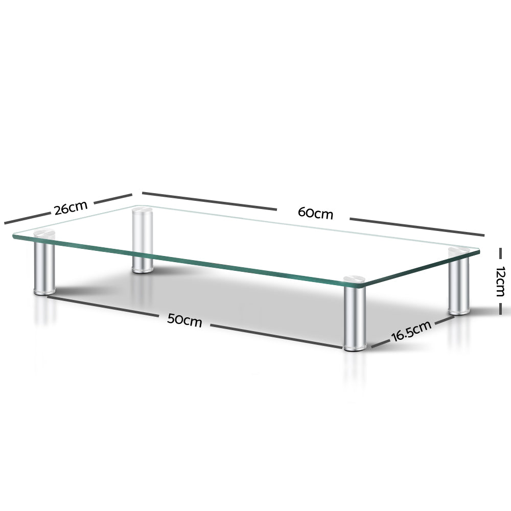 Marlook Monitor Stand Riser Computer Laptop Printer Screen Glass Display Shelf