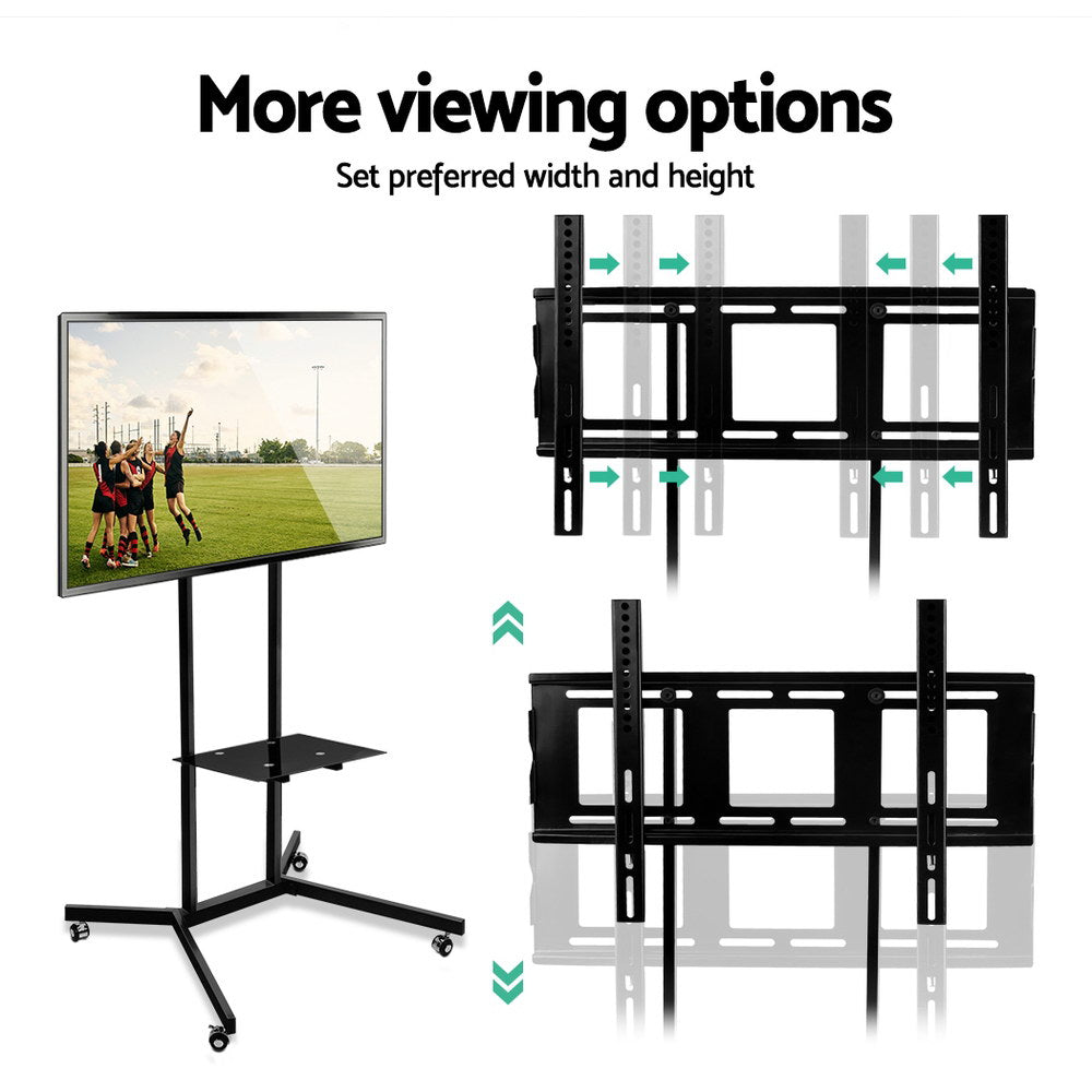 Marlook Mobile TV Stand for 32"-65" TVs Mount Bracket Portable Shelf Trolley Cart