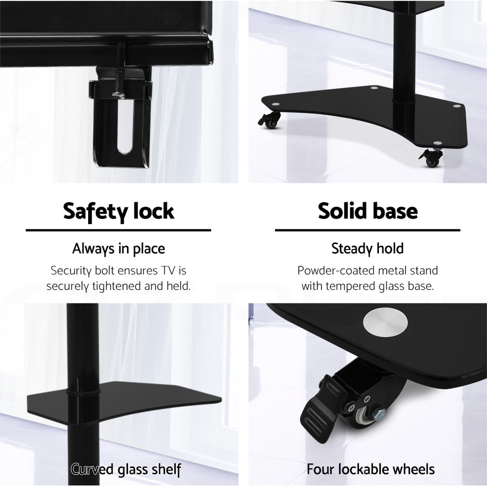 Marlook Mobile TV Stand for 32"-70" TVs Mount Bracket Portable Solid Trolley Cart