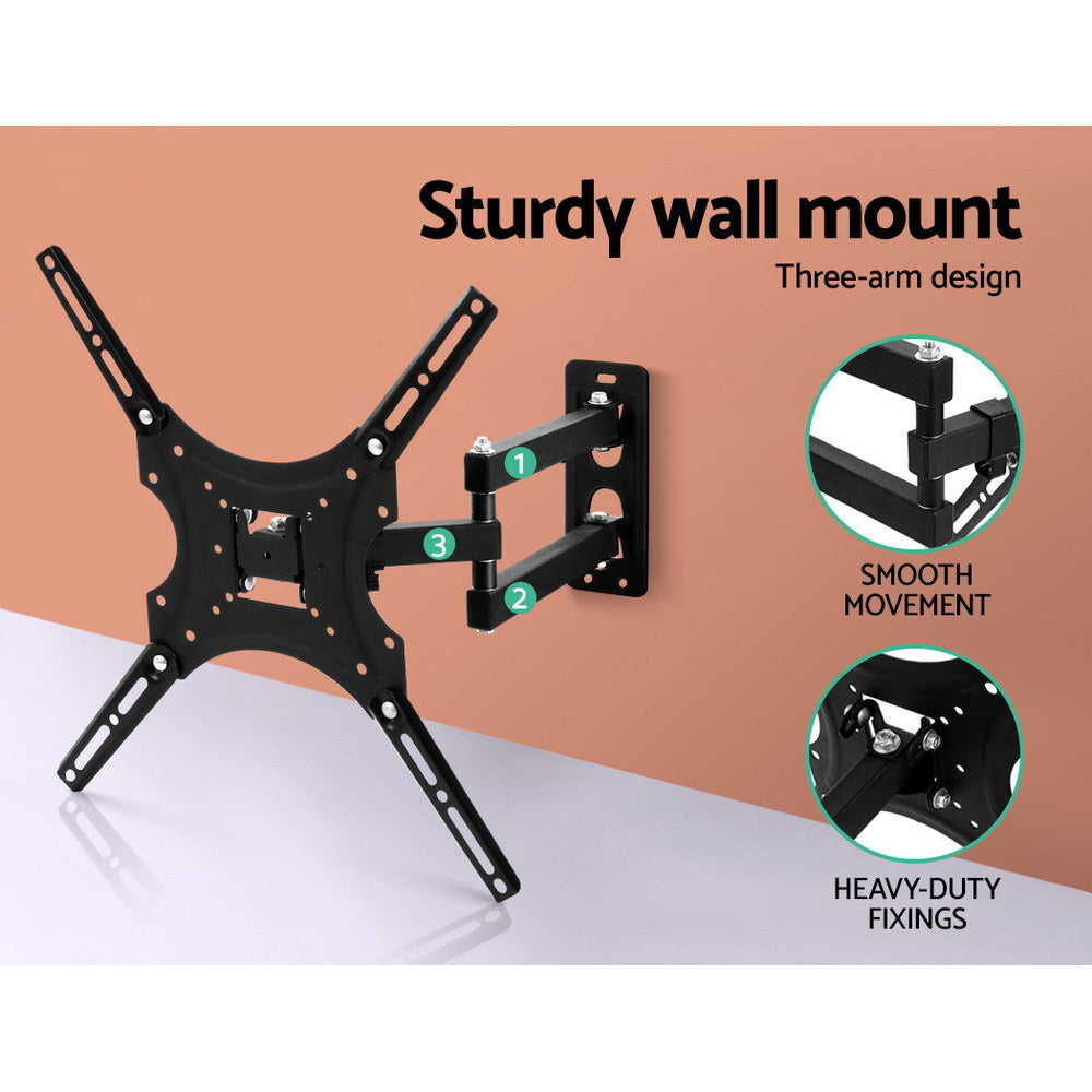 Marlook TV Wall Mount Bracket for 24"-50" LED LCD TVs Full Motion Strong Arms