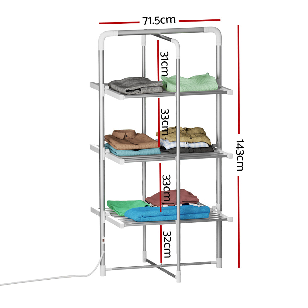 Marlook Electric Heated Towel Rail Rack 30 Bars Foldable Clothes Dry Warmer