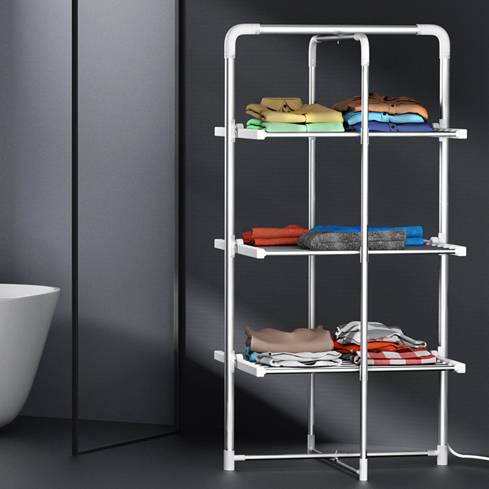 Marlook Electric Heated Towel Rail Rack 30 Bars Foldable Clothes Dry Warmer