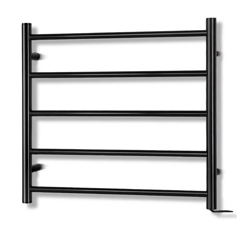Marlook Electric Heated Towel Rail Rack 5 Bars Wall Mounted Clothes Dry Warmer