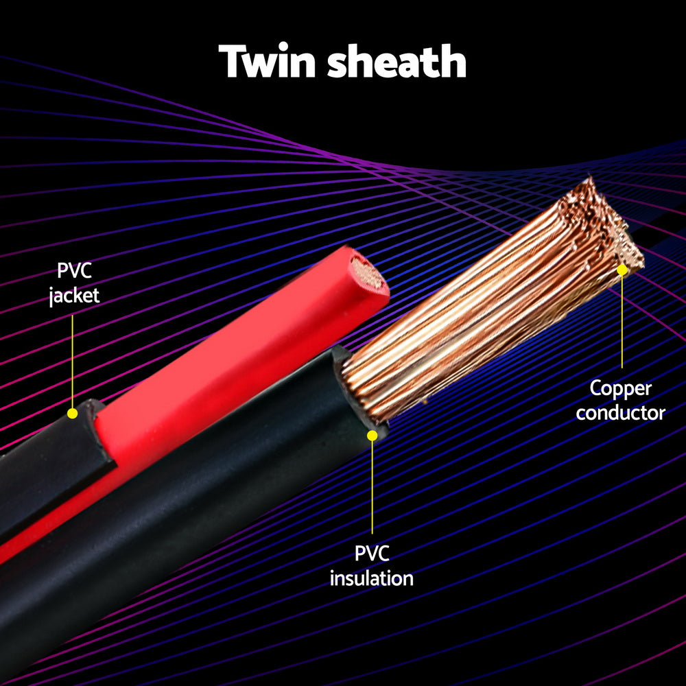 Marlook 4MM 10M Twin Core Wire Electrical Cable Extension Car 450V 2 Sheath