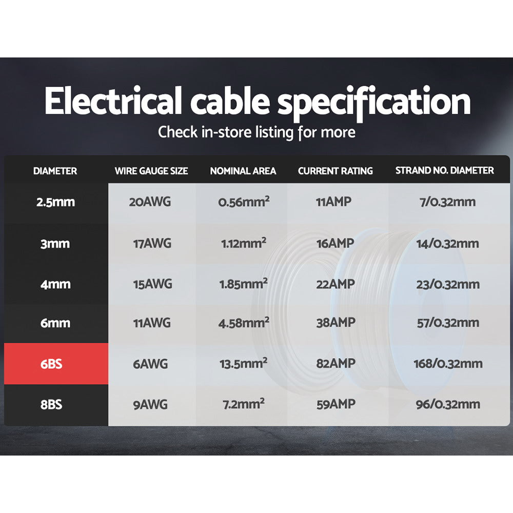 Marlook 6B&S 10M Twin Core Wire Electrical Cable Extension Car 450V 2 Sheath