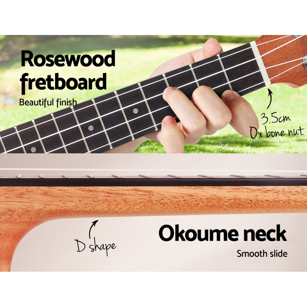 Marlook 26" Ukulele Equaliser Natural Mahogany Tenor Beginner Gift w/ Bag