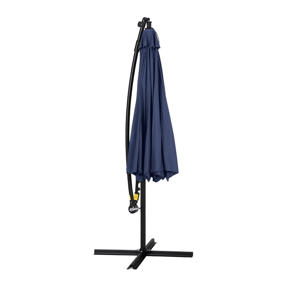 Marlook Outdoor Umbrella 3M Cantilever Beach LED Umbrellas Garden Shade Patio