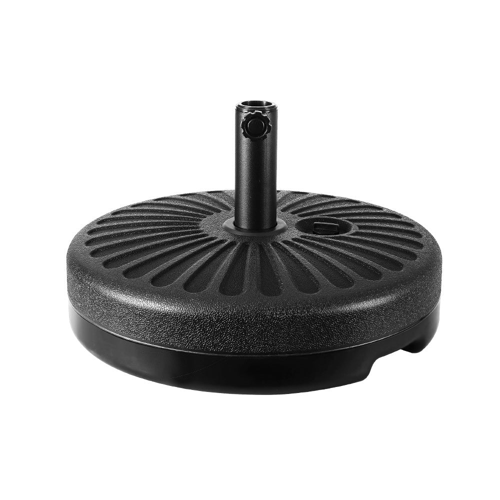 Marlook Outdoor Umbrella 2.7m Base Beach Pole Garden Tilt Sun Patio UV Black
