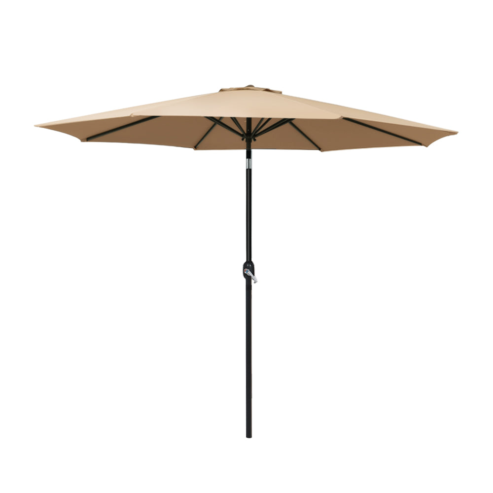 Marlook 2.7m Outdoor Umbrella Pole Stand Garden Sun Beige