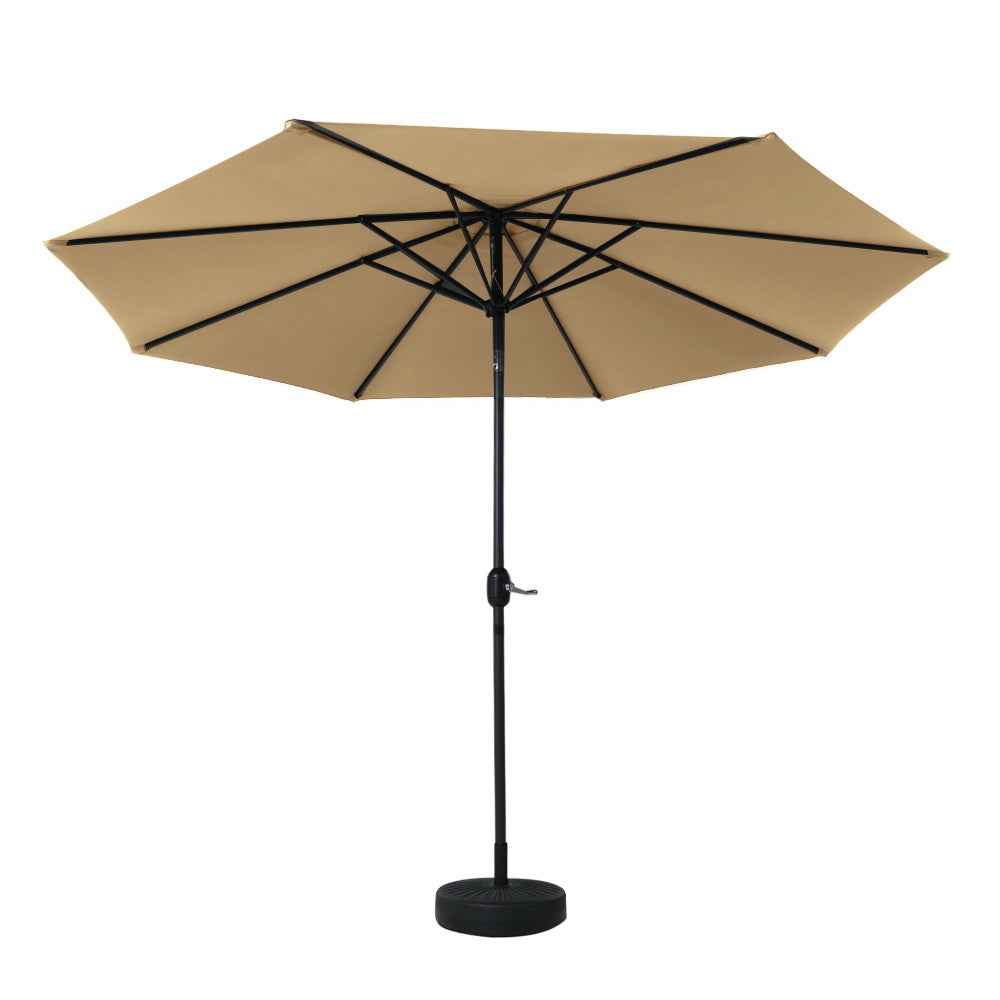 Marlook 3m Outdoor Umbrella w/Base Pole Tilt Beach Garden Patio Beige
