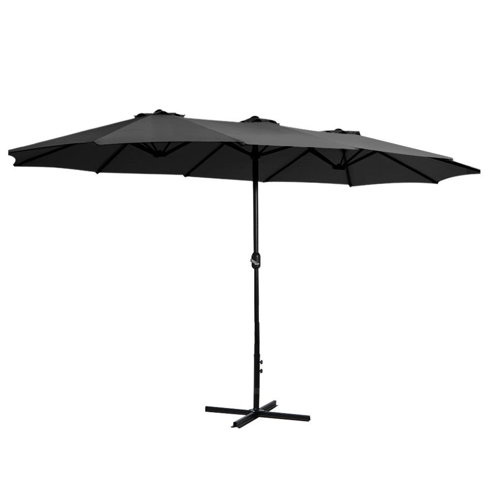 Marlook 4.57m Outdoor Umbrella Beach Pole Garden Tilt Black