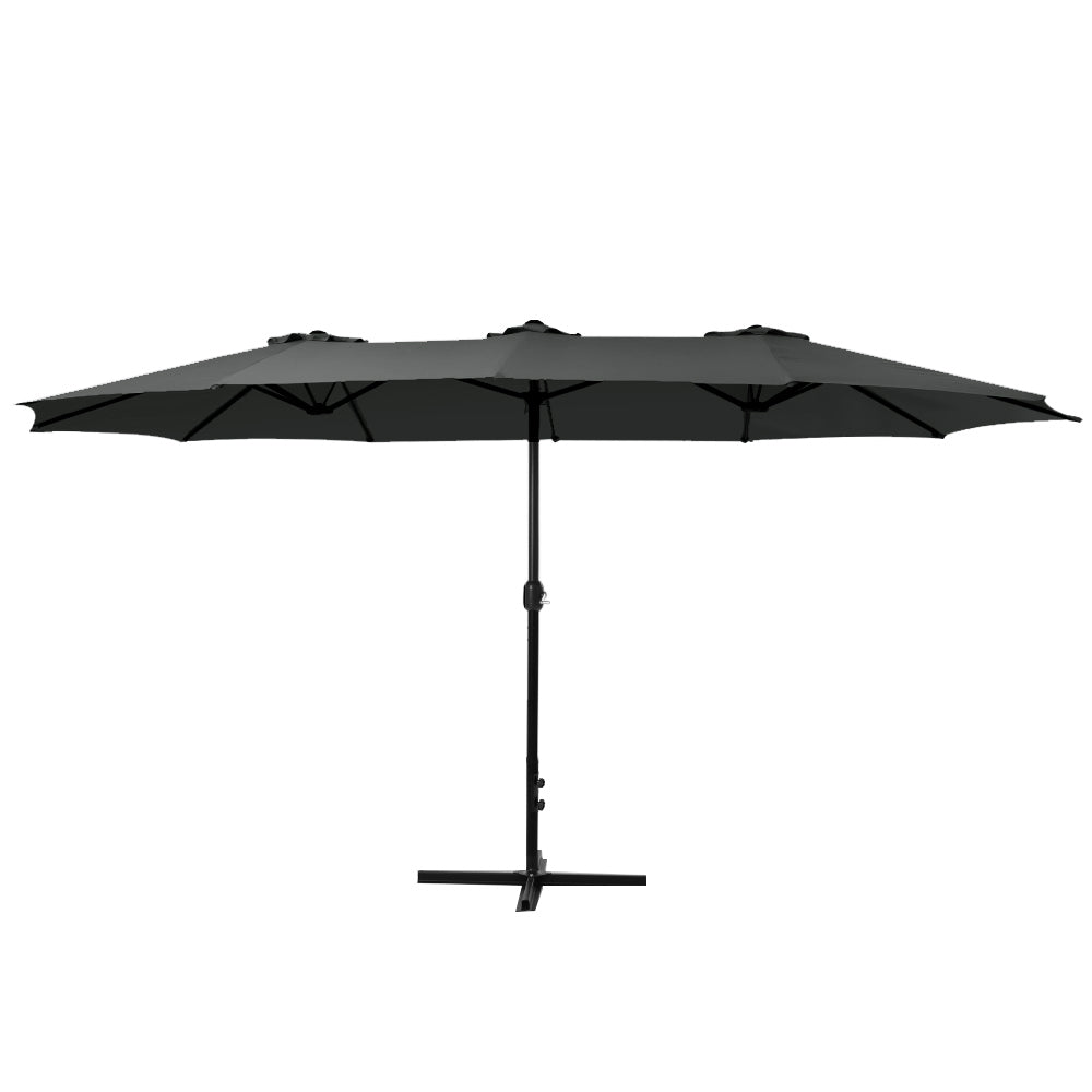 Marlook 4.57m Outdoor Umbrella Beach Pole Garden Tilt Black