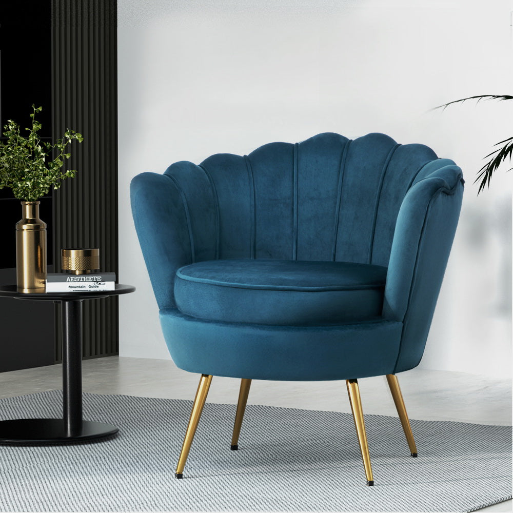 Marlook Armchair Velvet Blue Callista