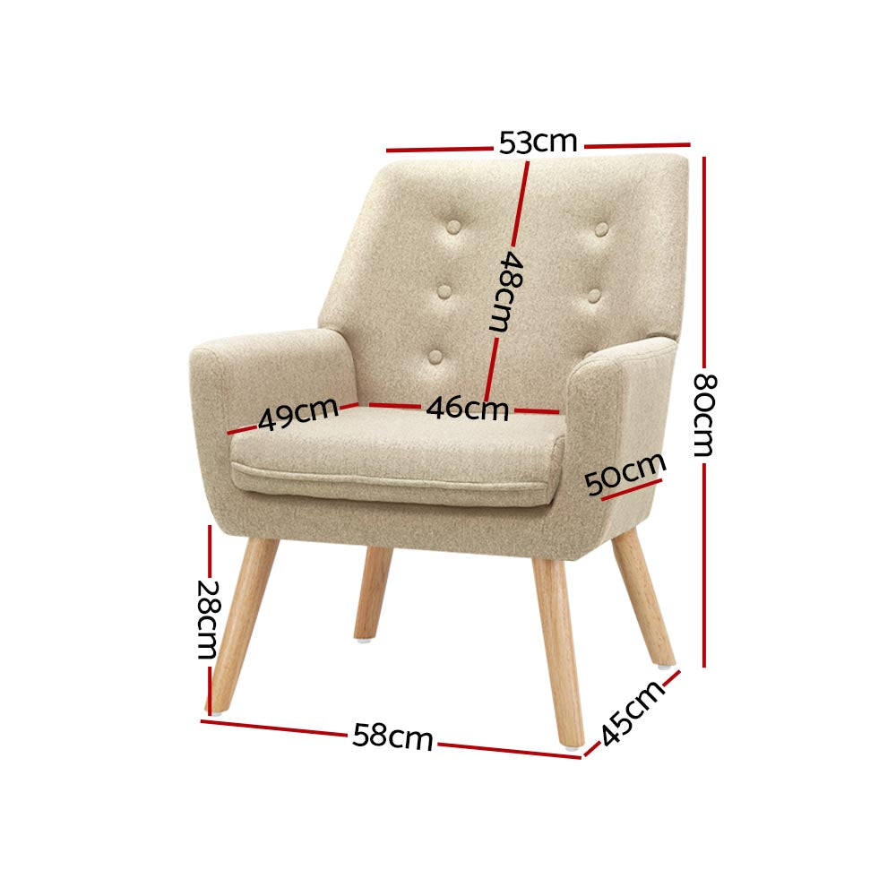Marlook Fabric Dining Armchair - Beige