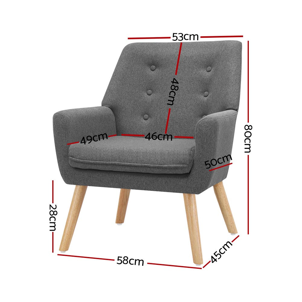 Marlook Fabric Dining Armchair - Grey