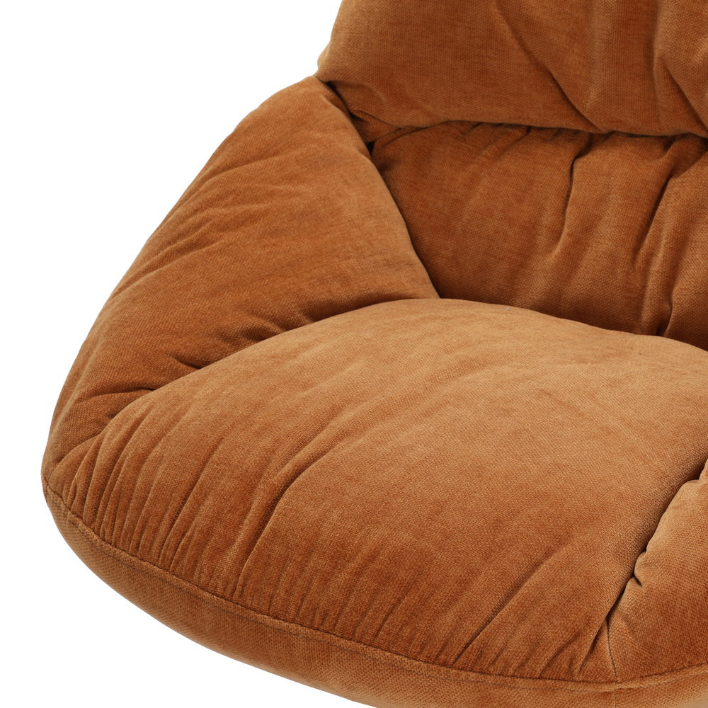 Marlook Armchair Set with Ottoman Linen Fabric Orange Yaro