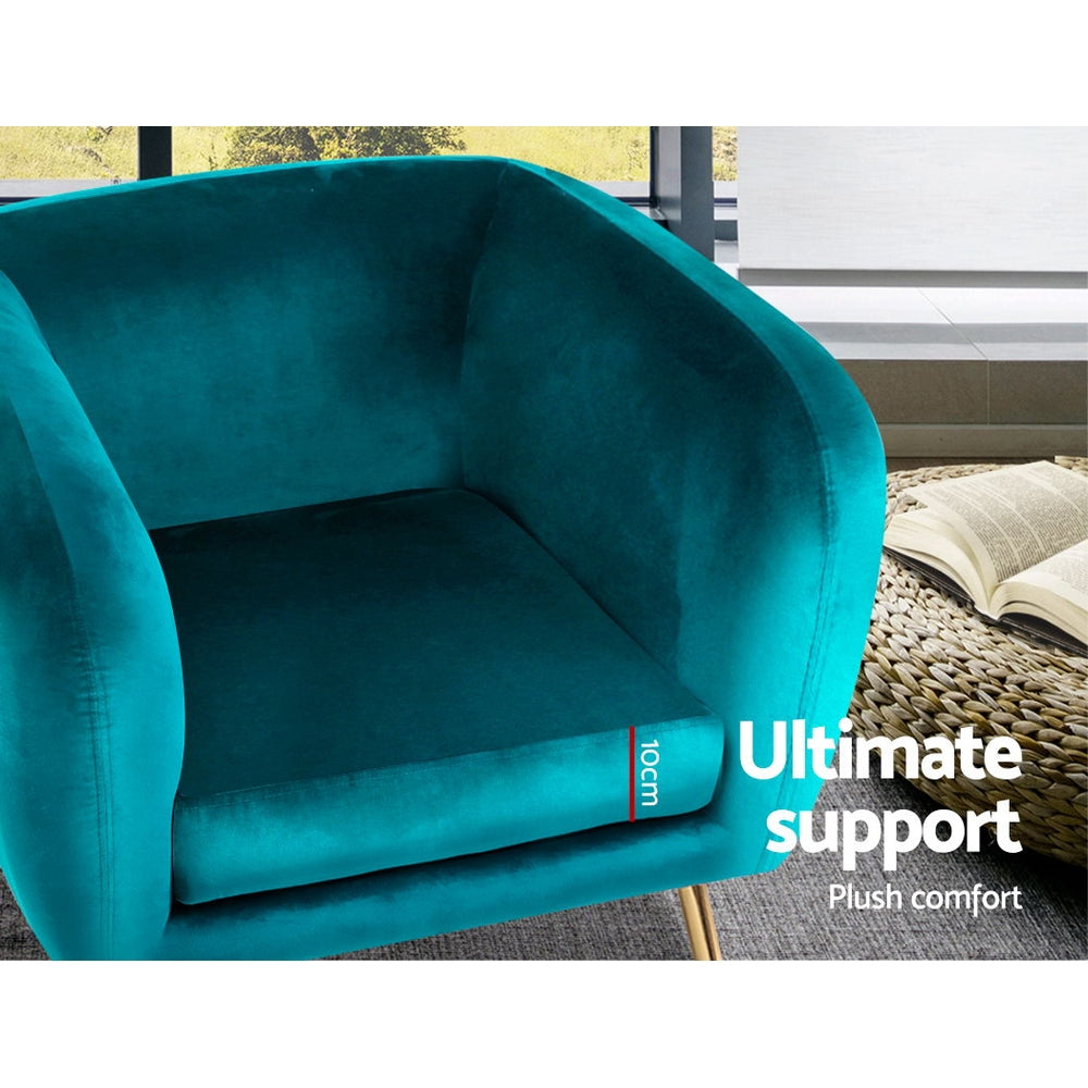 Marlook Armchair Lounge Sofa Arm Chair Accent Chairs Armchairs Couch Velvet Green