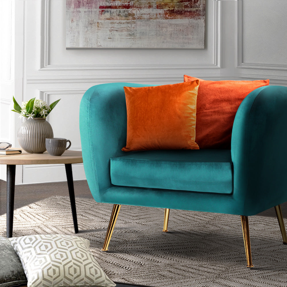 Marlook Armchair Lounge Sofa Arm Chair Accent Chairs Armchairs Couch Velvet Green