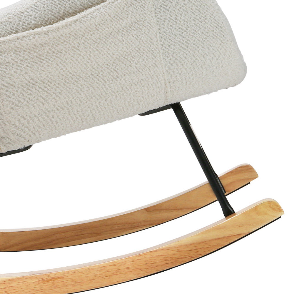 Marlook Rocking Chair Armchair Pillow Boucle White