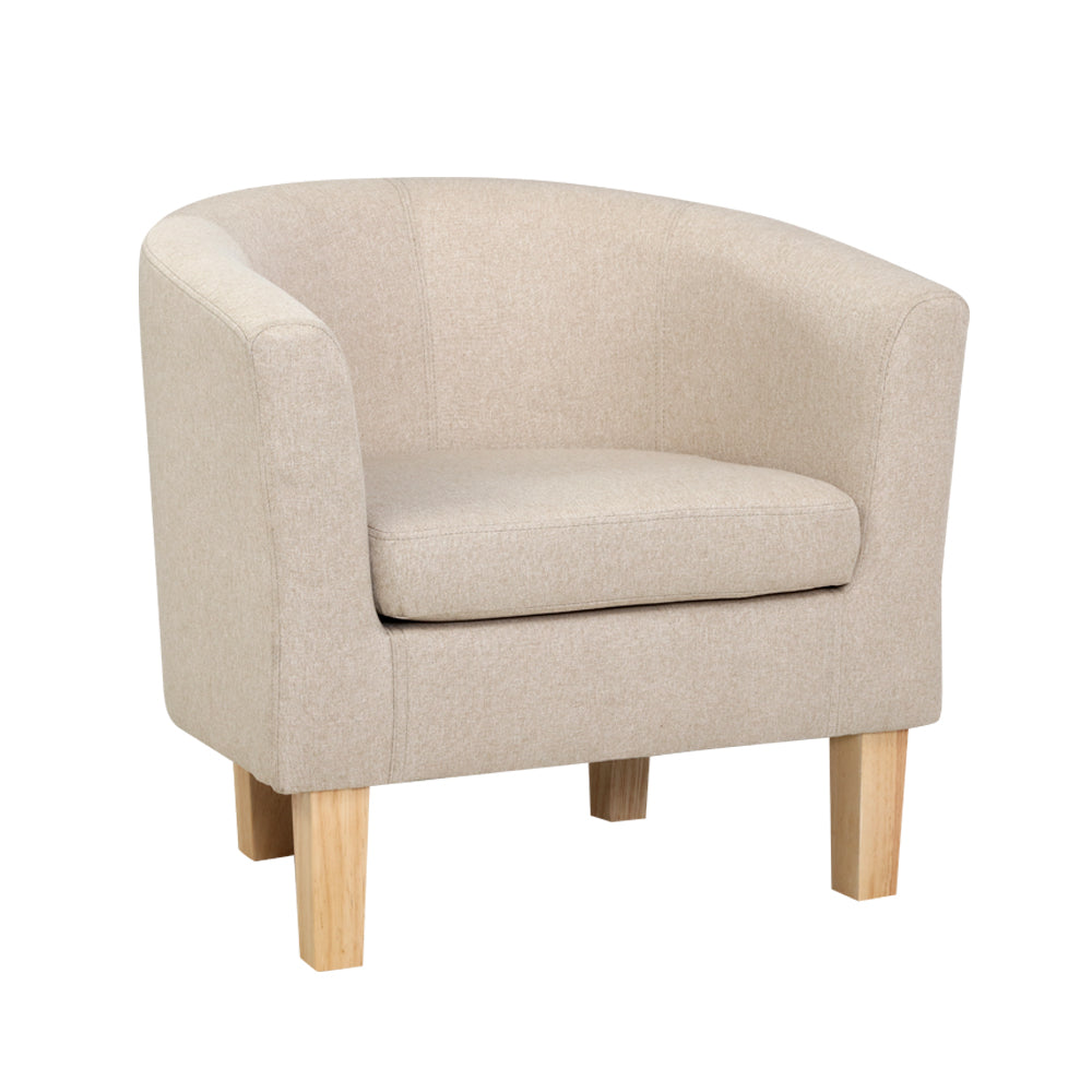 Marlook Armchair Lounge Chair Tub Accent Armchairs Fabric Sofa Chairs Beige