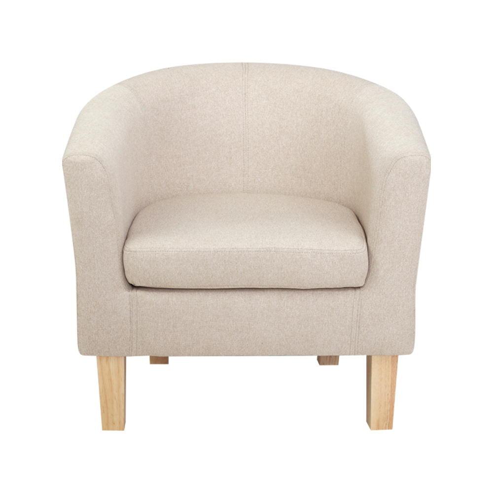 Marlook Armchair Lounge Chair Tub Accent Armchairs Fabric Sofa Chairs Beige
