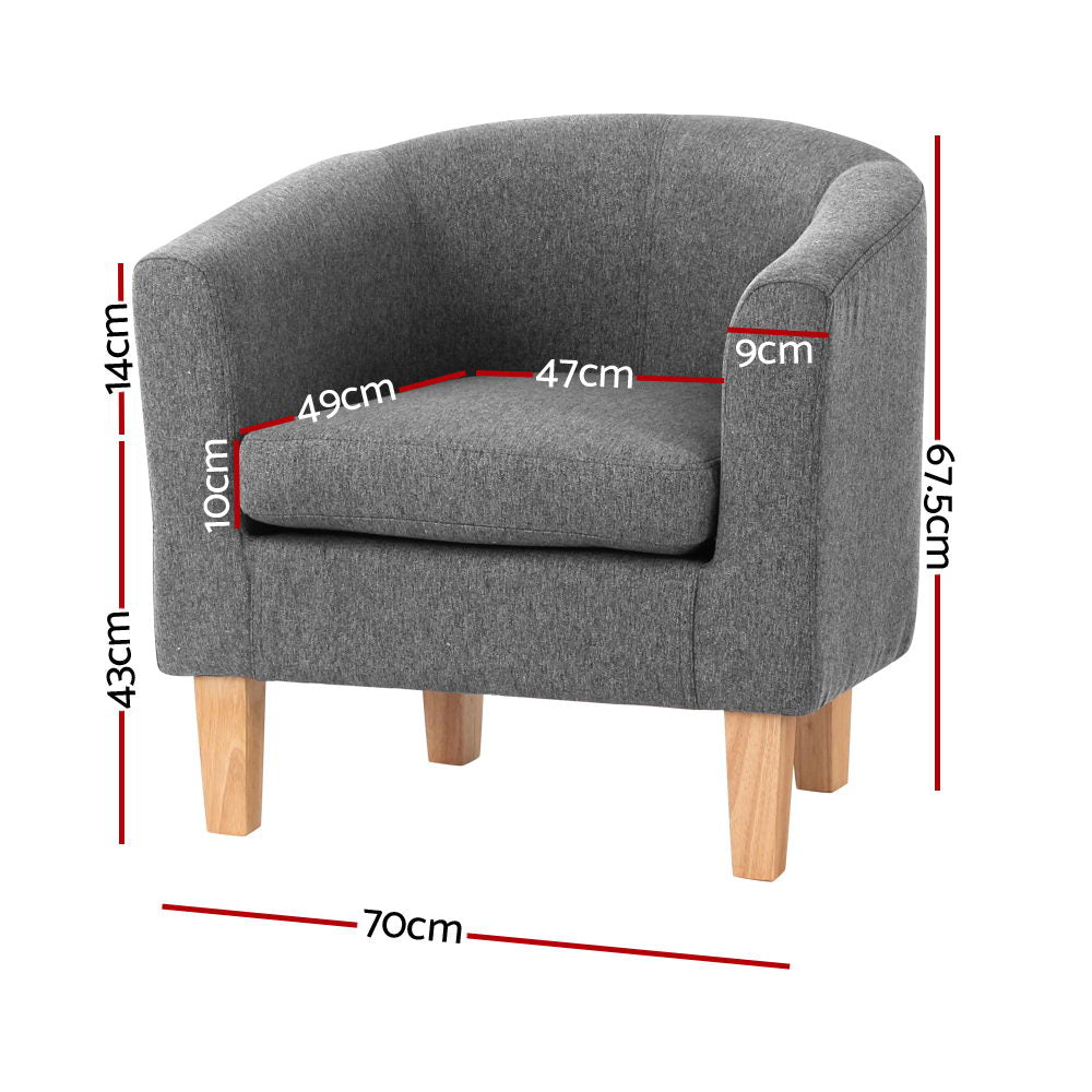 Marlook Abby Fabric Armchair - Grey