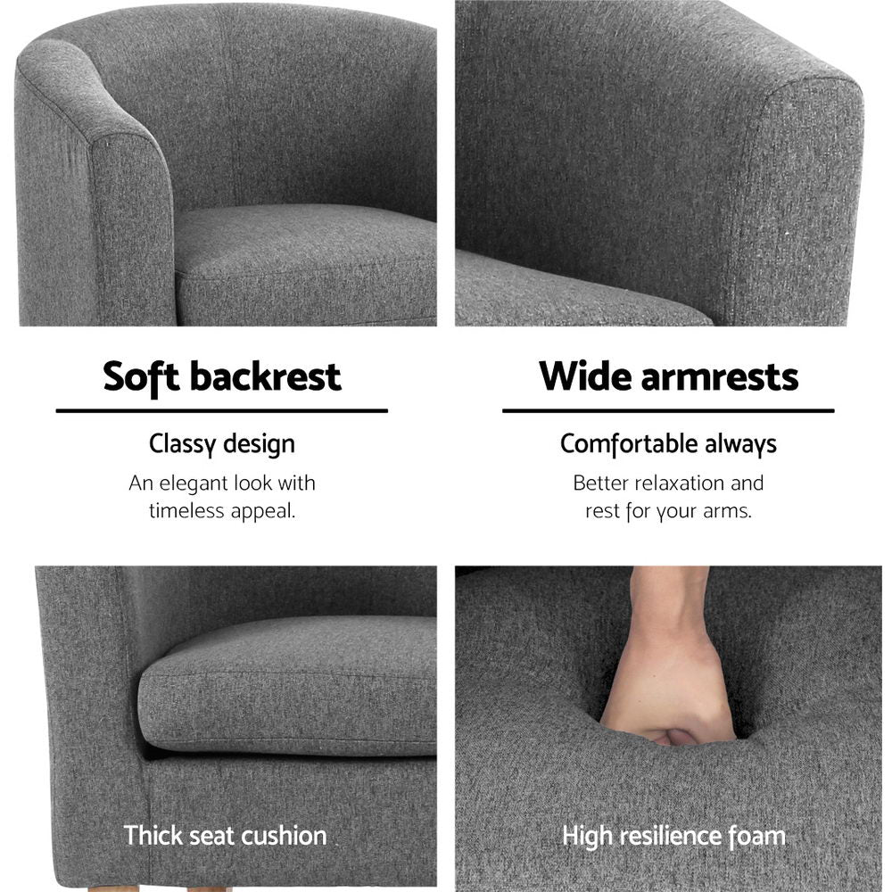 Marlook Abby Fabric Armchair - Grey