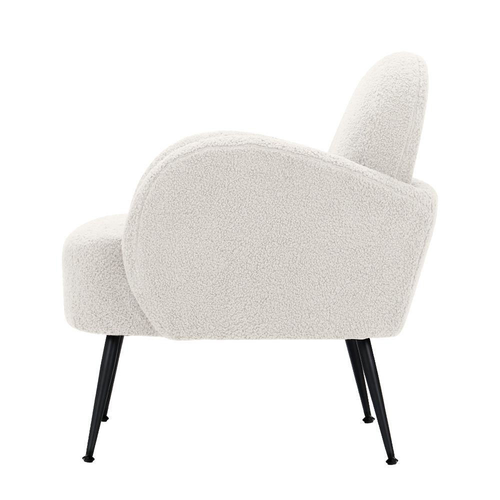 Marlook Armchair Lounge Chair Armchairs Accent Arm Chairs Sherpa Boucle White