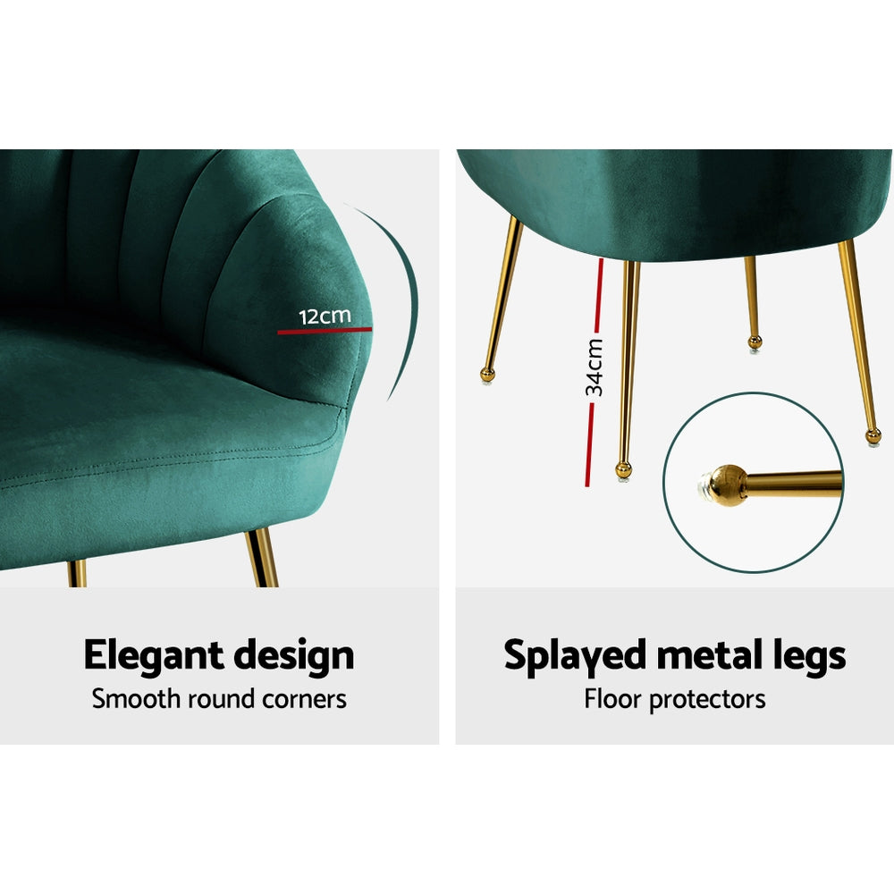 Marlook Armchair Velvet Green Eloise