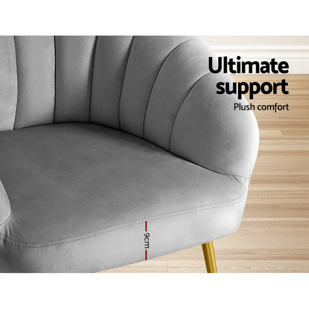 Marlook Armchair Velvet Grey Eloise