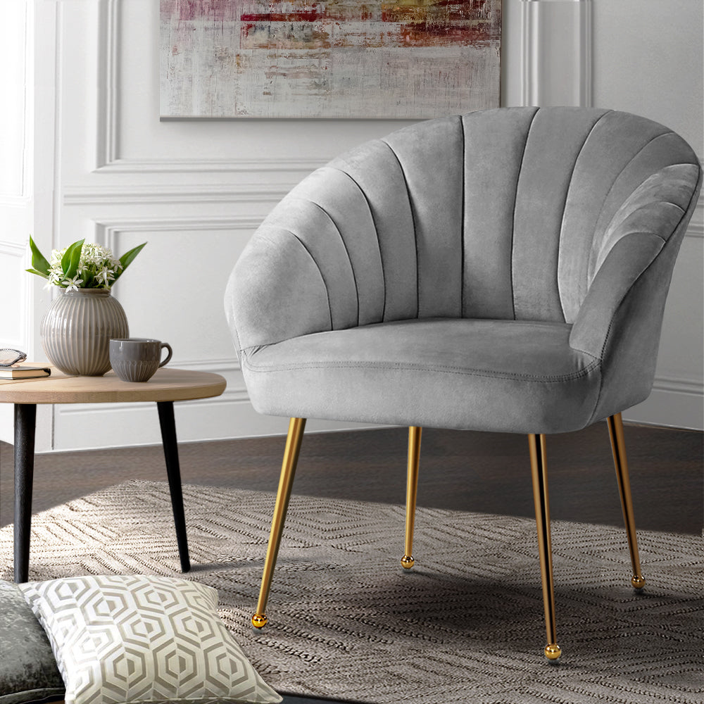 Marlook Armchair Velvet Grey Eloise