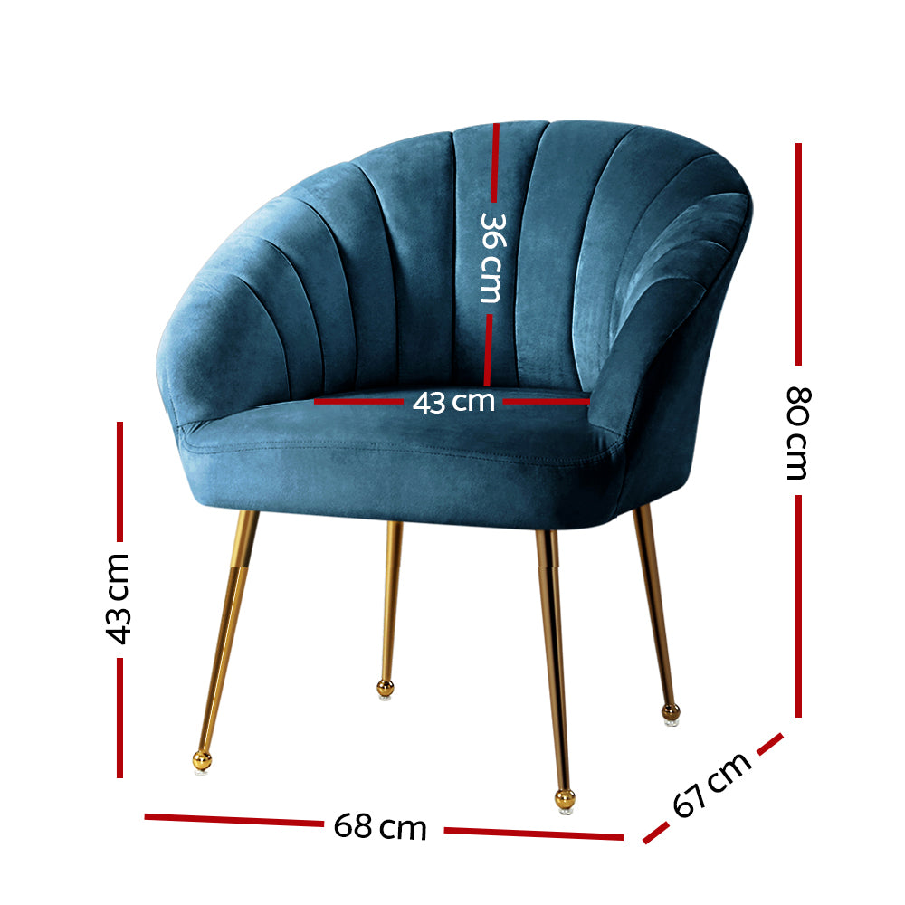 Marlook Armchair Velvet Blue Eloise