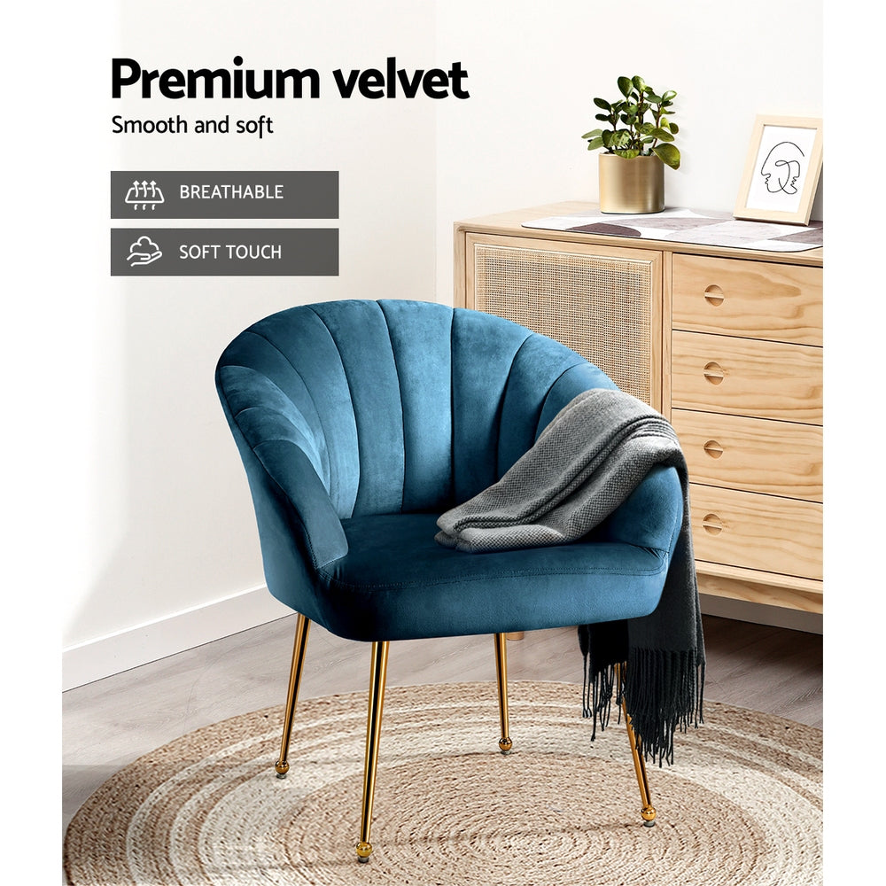 Marlook Armchair Velvet Blue Eloise