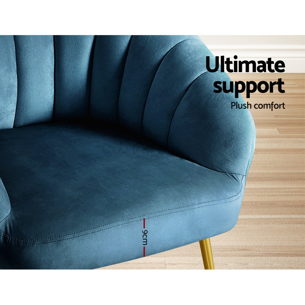 Marlook Armchair Velvet Blue Eloise