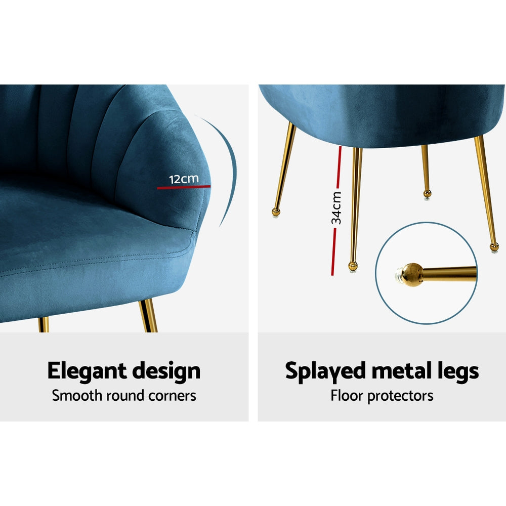 Marlook Armchair Velvet Blue Eloise