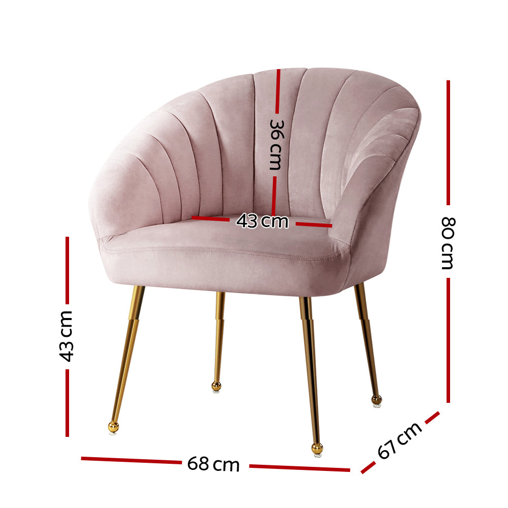 Marlook Armchair Velvet Pink Eloise