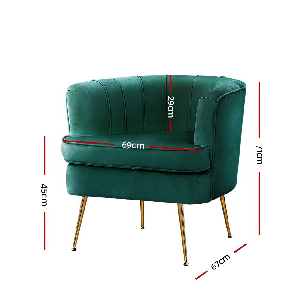 Marlook Armchair Velvet Green Norvia