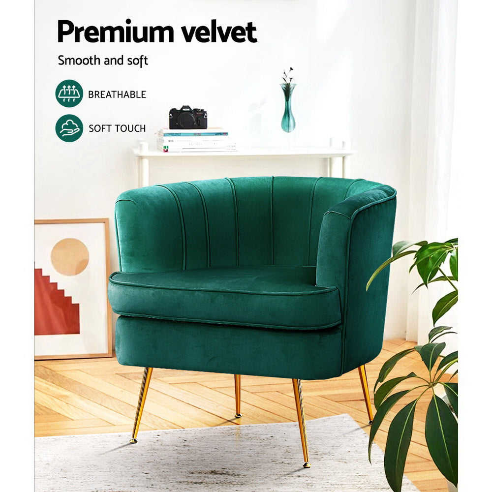 Marlook Armchair Velvet Green Norvia