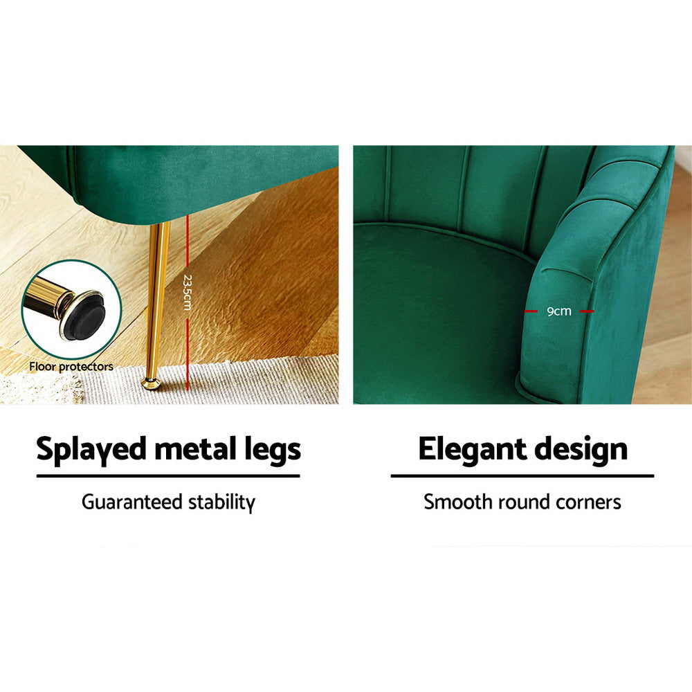Marlook Armchair Velvet Green Norvia