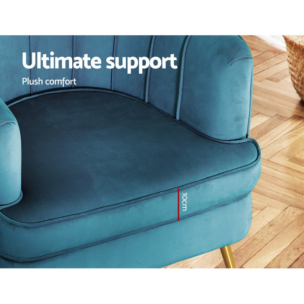 Marlook Armchair Velvet Blue Norvia