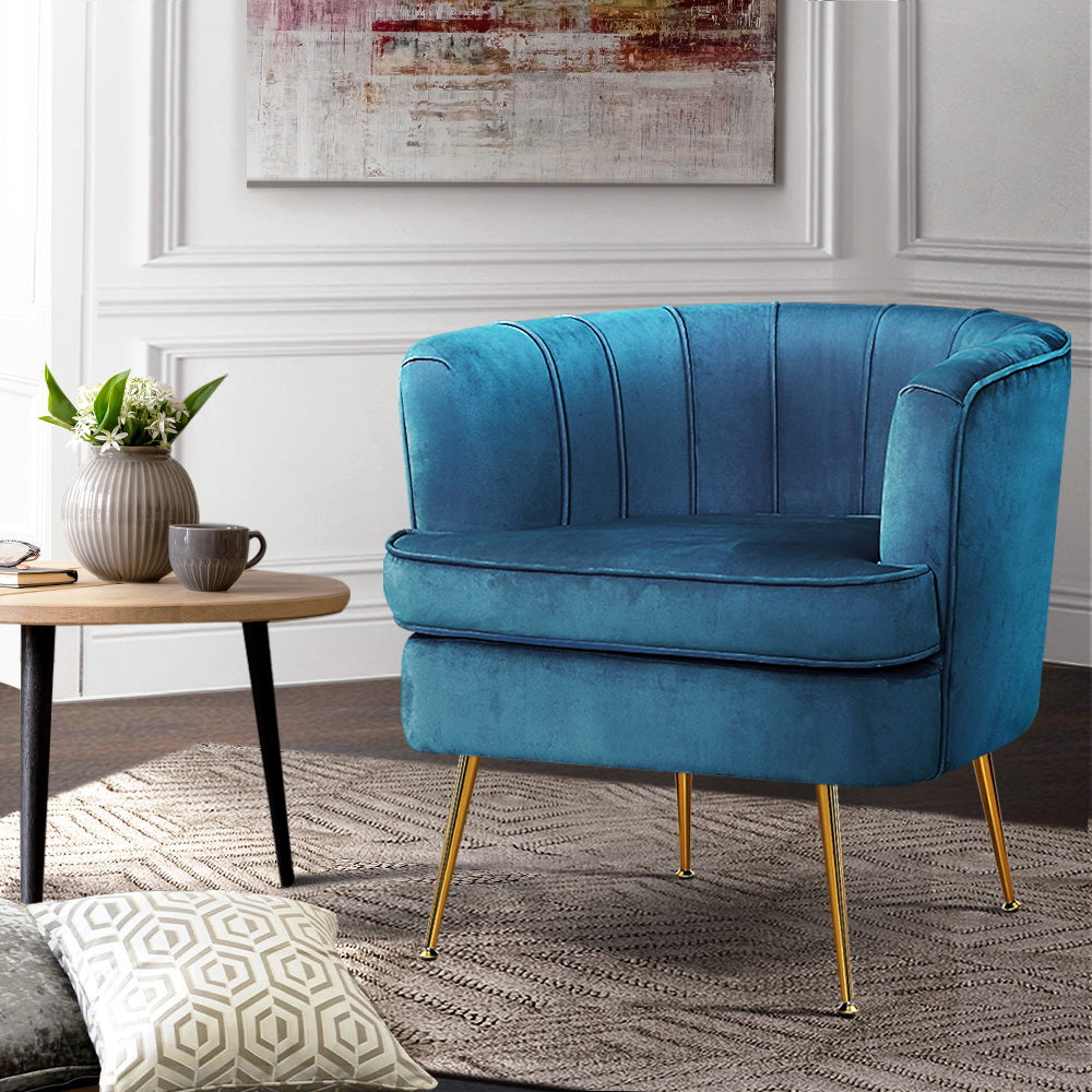 Marlook Armchair Velvet Blue Norvia