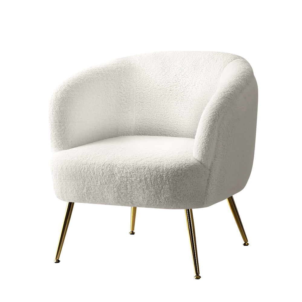Marlook Armchair Lounge Chair Accent Chairs Armchairs Sherpa Boucle Sofa White