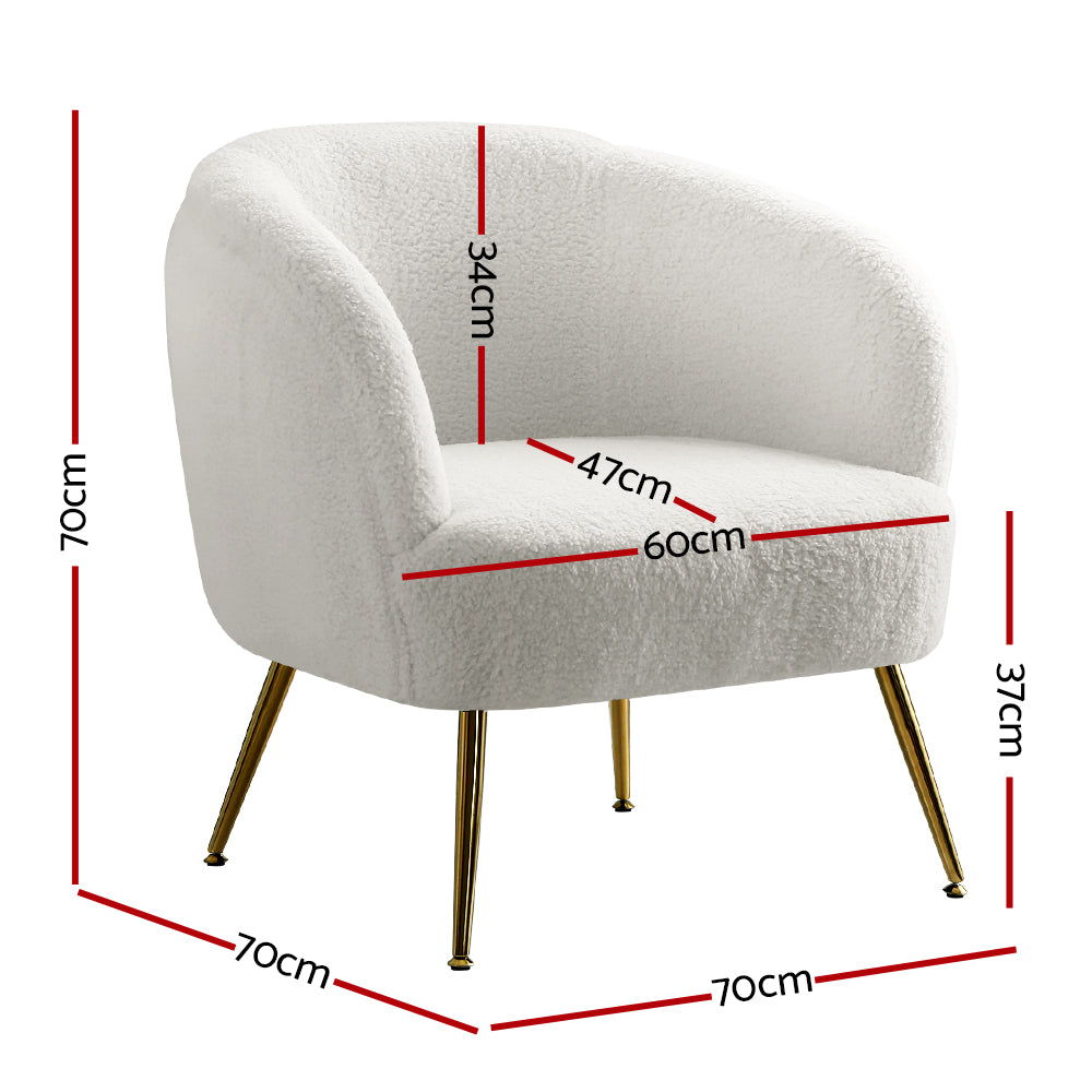 Marlook Armchair Lounge Chair Accent Chairs Armchairs Sherpa Boucle Sofa White