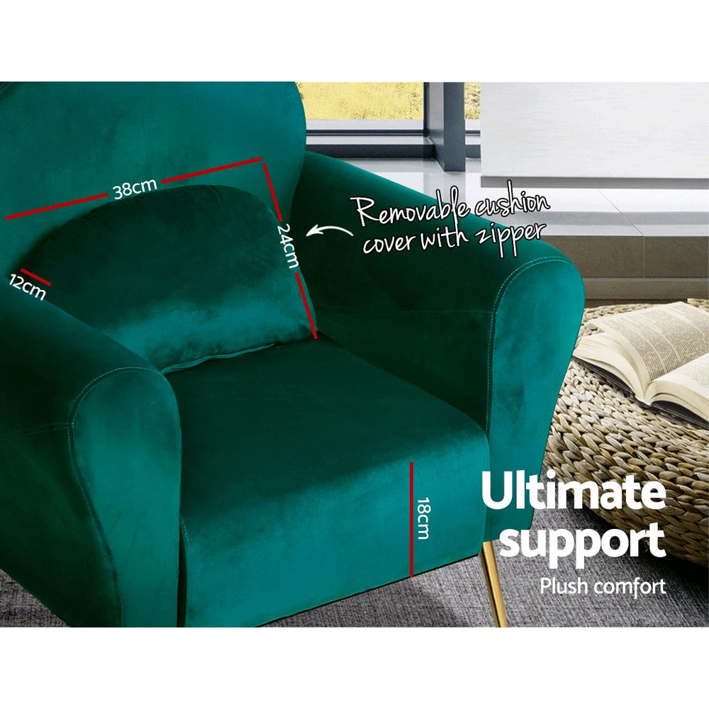 Marlook Armchair Green Velvet Caroline